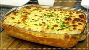Macarrão cremoso gratinado